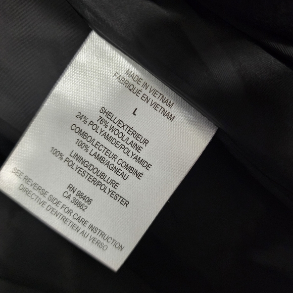 Theory Black Wool Double Breasted Loan Coat Peacoat Contrast Trim - Picture 11 of 12